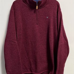 Men's Maroon Quarter-Zip Sweater Long sleeve shirt